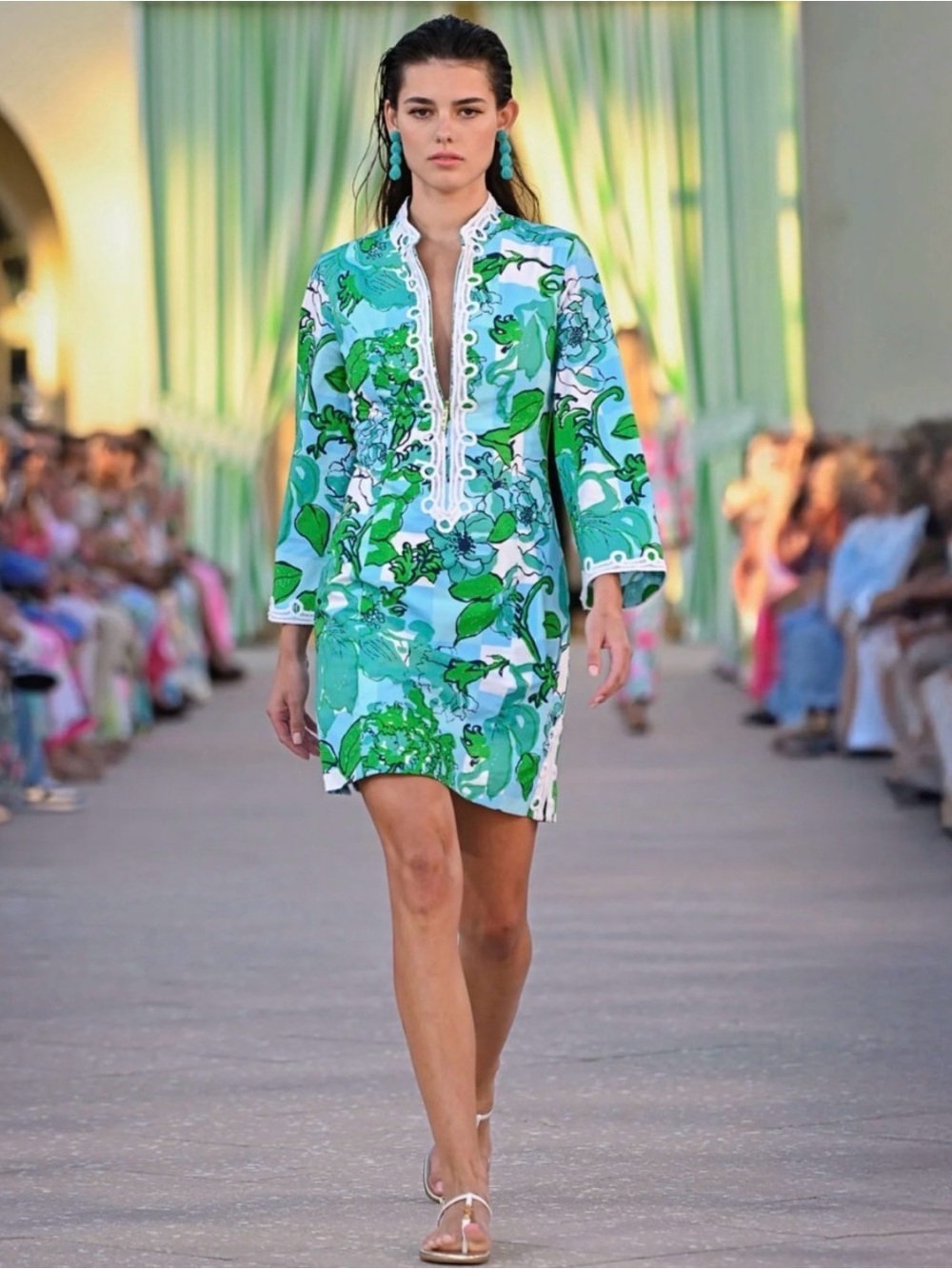 NWT Lilly Pulitzer Shealyn 3/4 Sleeve Stretch Dress Capri Blue Size 6